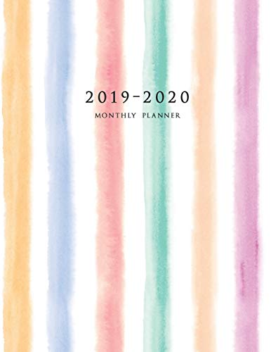 2019-2020 Monthly Planner: Large Academic Planner with Inspirational Quotes and Colorful Stripes (July 2019 - June 2020)