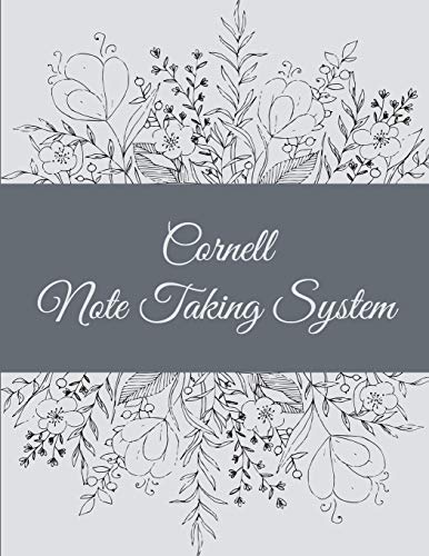 Cornell Note Taking System: Beautiful Art Floral. 8.5" x 11" Cornell Notes Journal. Note Taking Notebook. Cornell Note Taking System Book.