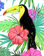 Notebook: Hand drawn Toucan with Hibiscus - for School. College. Work. Business Notes. Personal Journaling. Planning. Hand Lettering... Perfect Gift