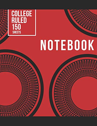 Notebook: Notebook. College Ruled Line Paper. 150 Sheets. Geometric Shapes Red and Black. 8.5x11