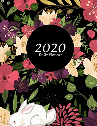 2020 Daily Planner: Cute Black Floral. Daily Calendar Book 2020. Weekly/Monthly/Yearly Calendar Journal. Large 8.5" x 11" 365 Daily journa